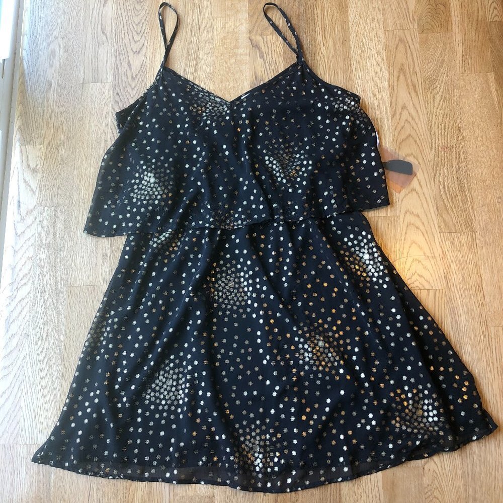 Forever 21 Black Gold Dress Medium NWT - Picture 1 of 10